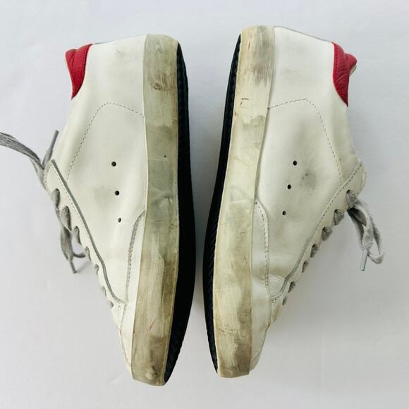 Golden Goose Superstar Sneakers Size 40 White Red Heel Leather Fashion Comfort - Picture 4 of 13